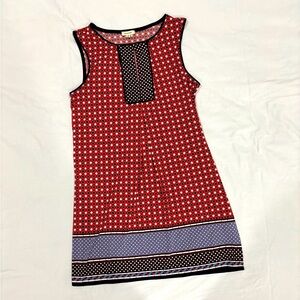 Max Studio Pink and Blue sleeveless Sheath Dress Scoop Neck. Size L